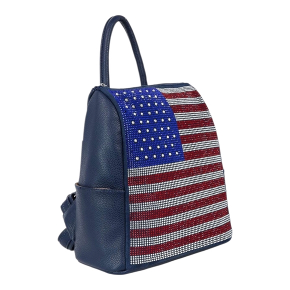 Flag Design Sparkling Rhinestone Backpack - Picture 2 of 6
